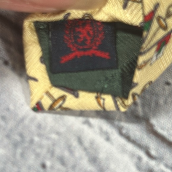 Vintage 90s Y2K Tommy Hilfiger Silk Necktie Flags Nautical Anchor - Picture 10 of 13